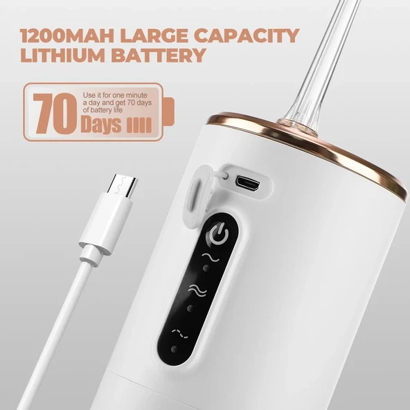 Valkyrie Şarj Edilebilir Taşınabilir Ağız Duşu 280ml Diş Protez Bakım Cihazı Gündelik Kullanım - 8