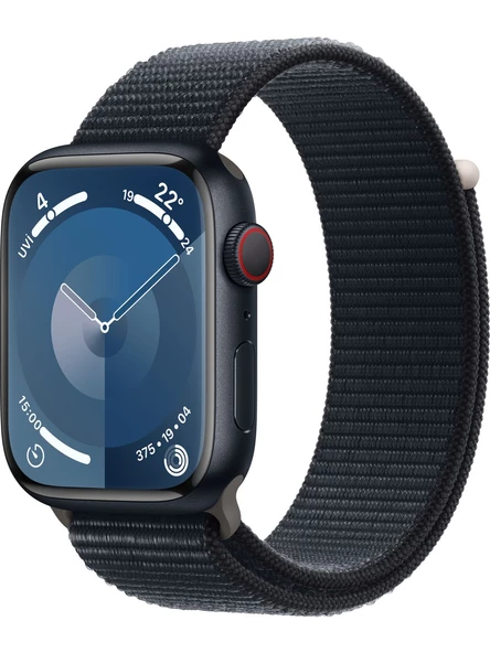 Apple Watch Seri 9 Gps + Cellular 45MM Gece Yarısı Alüminyum Kasa Spor Loop MRMF3TU/A - TEŞHİR