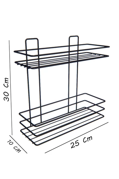 Yapışkanlı 2 Katlı Banyo Rafı Duş Şampuanlık Duvar Düzenleyici Organizer - 2