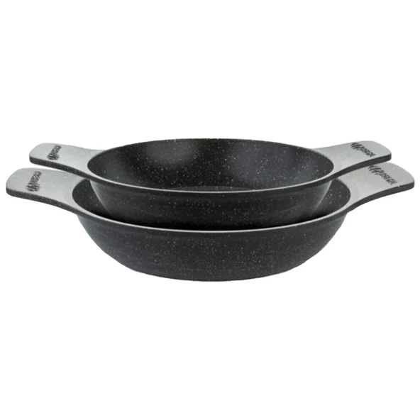 ThermoAD 2'li 20-22 cm Sahan-2'li Frapan Kare Tava Seti (28 cm Grill, 26CM )- Gri - 3