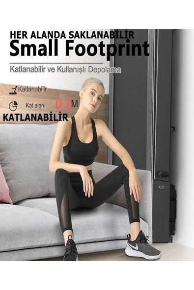 Eğim Aparatlı 2hp Fitness Katlanır Koşu Bandı 7 katmanlı  Elektrikli Ev Ofis Kolay Kurulum Akıllı - 6