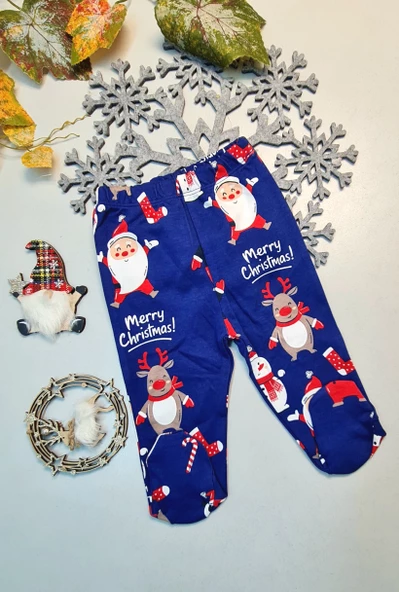 Yeni Doğan Bebek Noel Baba Patikli Pantalon