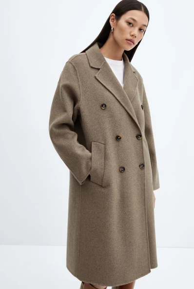Mango El yapımı oversize yün palto