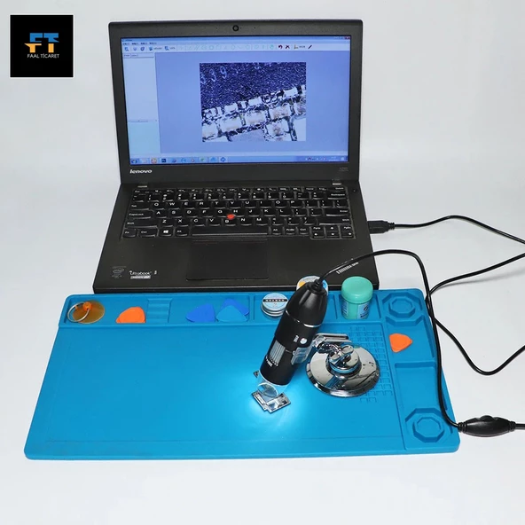 Monozone Dijital Mikroskop 1600x 2Mp Usb 8 Led Çok Amaçlı Tekstil Baskı Cilt Saç Biyolojik Analiz - 7