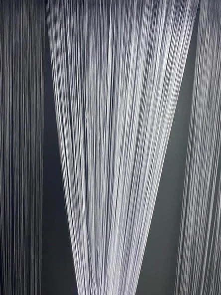 İP ZİNCİR GRİ RENK EN 100 CM BOY 280 CM HAZIR DÜĞMELERİ DİKİLMİŞ İP PERDE ürün görseli