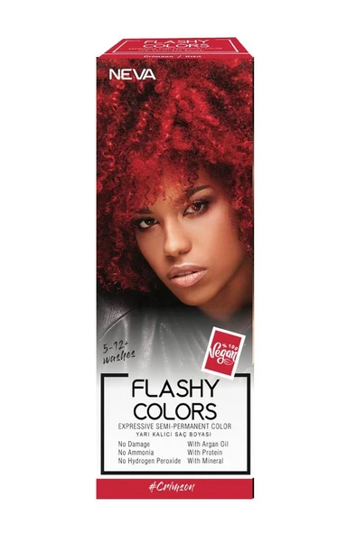 Neva Flashy Colors Yarı Kalıcı Saç Boyası Crimson / Kızıl 100 ml - 2
