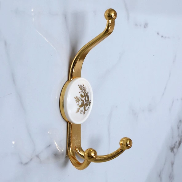 Portmanto Askı Dolap Askılık Askılığı Banyo Mutfak Askısı Duvar Kapı Elbise Vestiyer Gold 5 Adet - 3