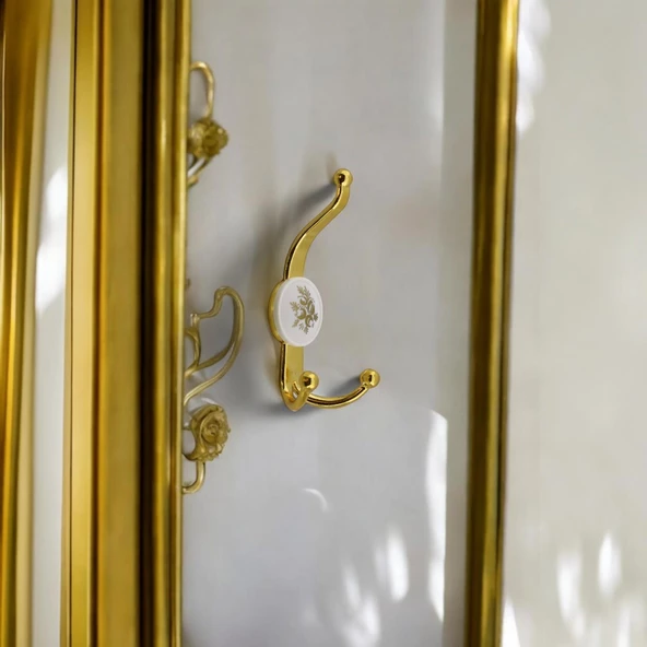 Portmanto Askı Dolap Askılık Askılığı Banyo Mutfak Askısı Duvar Kapı Elbise Kıyafet Vestiyer Gold - 5