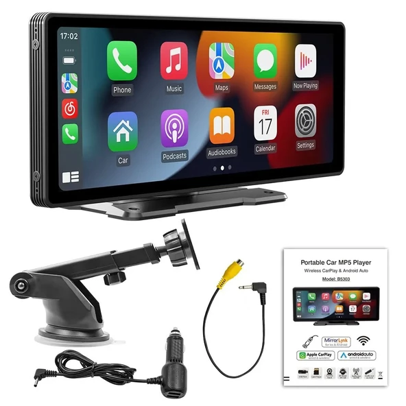 Monozone Tak Çalıştır Carplay Apple Android Auto Ekran Kablosuz Araç 10.2İnç Multimedya WIFI Video Harici Araç Araba Ekran Navigasyon 1026NCP - 2