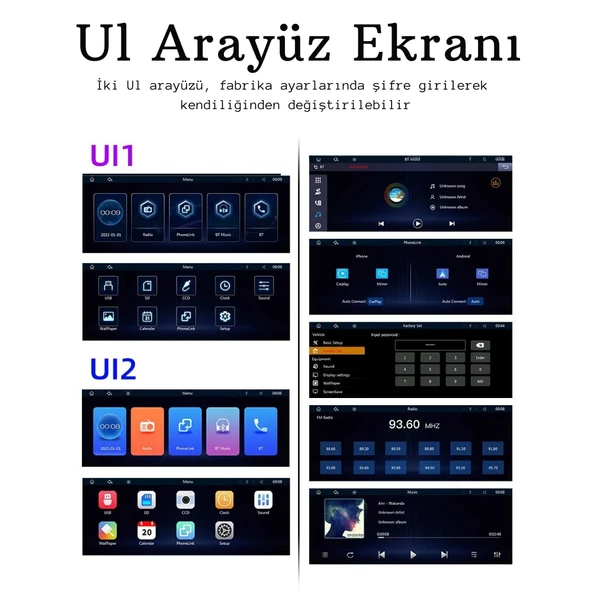 Monozone Tak Çalıştır Carplay Apple Android Auto Ekran Kablosuz Araç 10.2İnç Multimedya WIFI Video Harici Araç Araba Ekran Navigasyon 1026NCP - 7