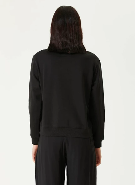 Calvin Klein Jeans Yuvarlak Yaka Baskılı Siyah Kadın Sweatshırt INSTITUTIONAL CREW NECK - 4