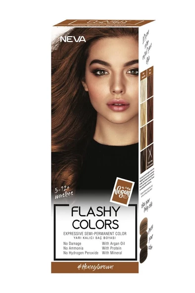 Neva Flashy Colors Yarı Kalıcı Saç Boyası Honey Brown / Bal Kahve 100 ml