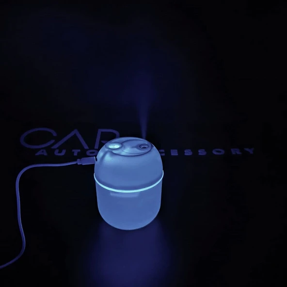 Mini Ortam Nemlendirici Araç İçi Ev Ofis Rgb Renkli Işıklı Buhar makinası - 3