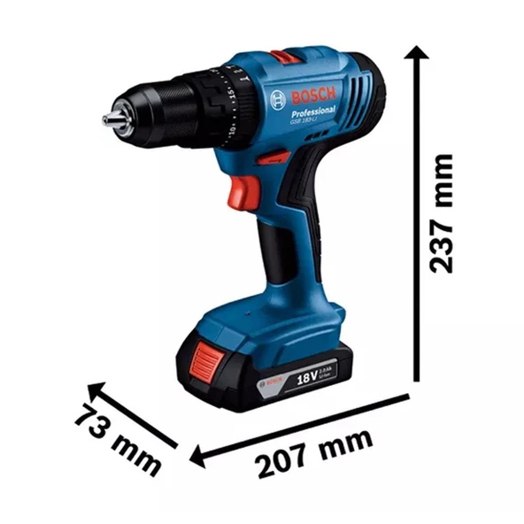 Bosch Professional GSB 183 Tek Akülü 2 Ah Darbeli Matkap Şarjlı  - 06019K9101 - 5