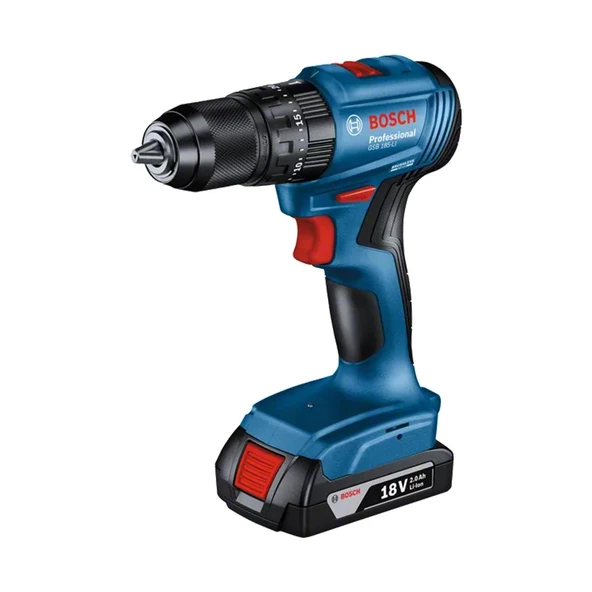 Bosch Professional GSB 185-LI Tek Akülü 2.0 Ah Kömürsüz Motor Darbeli Vidalama + 23 Parça Aksesuar Seti - 06019K3102 - 2