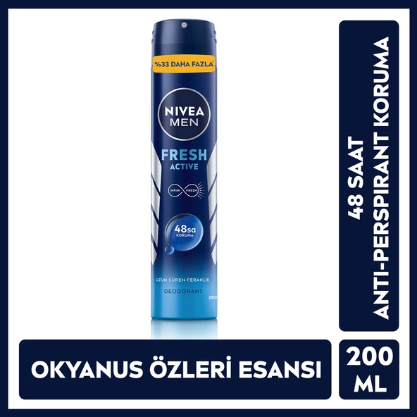 Nivea Men Erkek Sprey Deodorant Fresh Active 200 ml