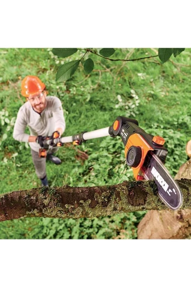 WORX WG349E 20Volt 2.0Ah Li-ion Tek Akülü 20CM Profesyonel Teleskobik Saplı Açı Ayarlı Zincirli Dal Budama - 4