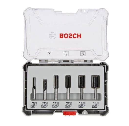 Bosch Pro Freze Seti 6 'lı Düz 6 mm şaftlı - 2607017465