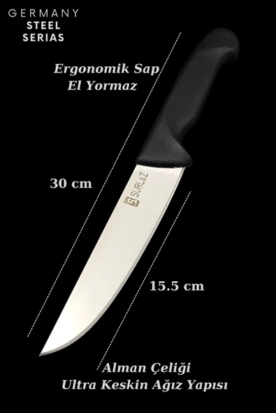 SürLaz Kasap Bıçak Seti 5 Parça Bilezikli Mutfak Bıçak Seti - 4