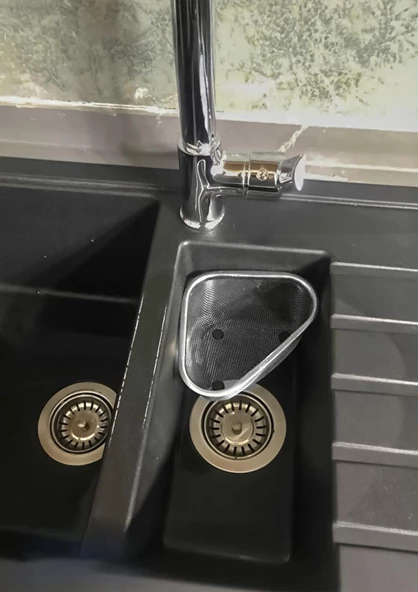 Lavabo Süzgeci - Çeşme Altı Süzgeçli Lavabo Torbası - Paslanmaz Çelik - 2