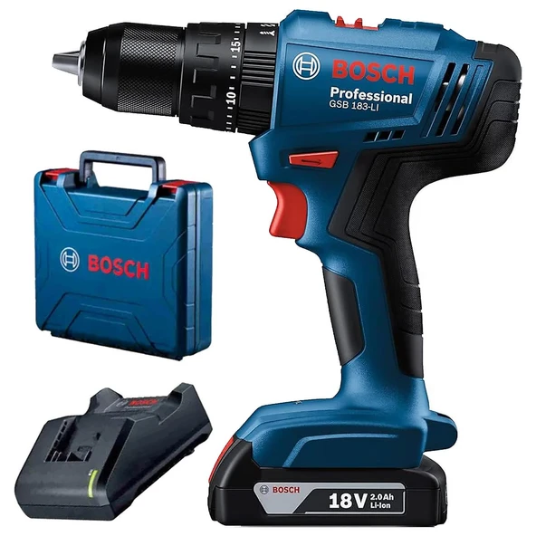 Bosch GSB 183-Li Tek Akülü 2 Ah Darbeli Vidalama Makinesi
