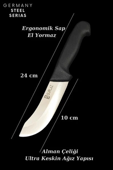 SürLaz Kasap Bıçak Seti 5 Parça Bilezikli Mutfak Bıçak Seti - 6