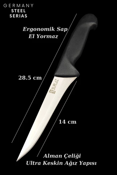 SürLaz Kasap Bıçak Seti 5 Parça Bilezikli Mutfak Bıçak Seti - 5