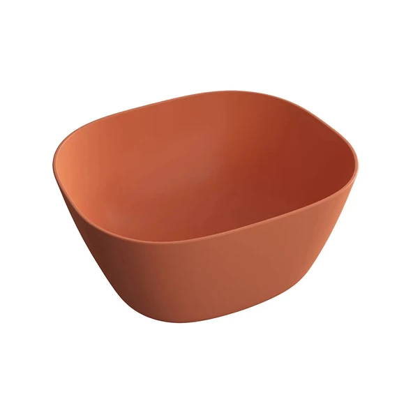 7811B477-0016 Vitra Plural Kare Yüksek Çanak Lavabo, 45 cm, Mat Terra Rossa