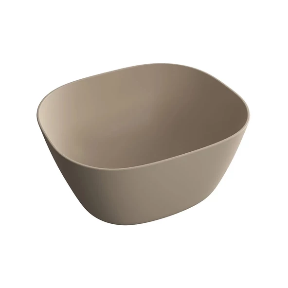 7811B474-0016 Vitra Plural Kare Yüksek Çanak Lavabo, 45 cm, Mat Kil Beji