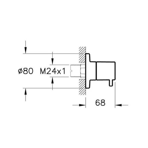 Vitra Origin Ankastre Stop Valf (Sıva Üstü Grubu), Fırçalı Nikel A4145834 - 2