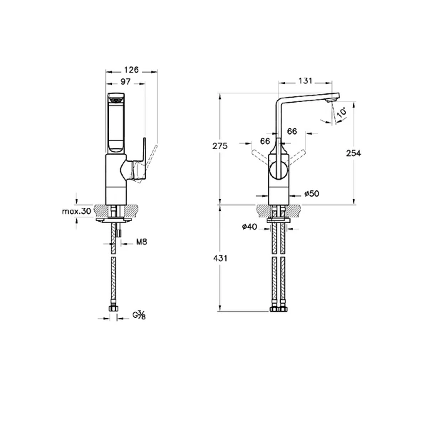 A4246826 Artema Suit L Sifon Kumandalı Lavabo Bataryası, Bakır - 2