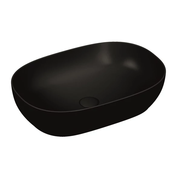 5995B483-0016 Vitra Outline Oval Çanak Lavabo, 60 cm, Mat Siyah