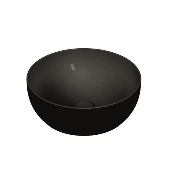 Vitra Outline Yuvarlak Çanak Lavabo, 40 cm, Mat Siyah, 5992B483-0016