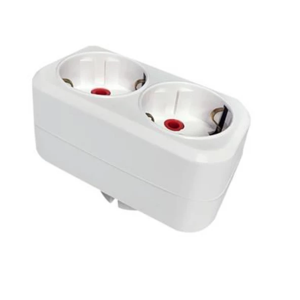 Mutlusan Fiş Priz İkili Düz Topraklı 0604