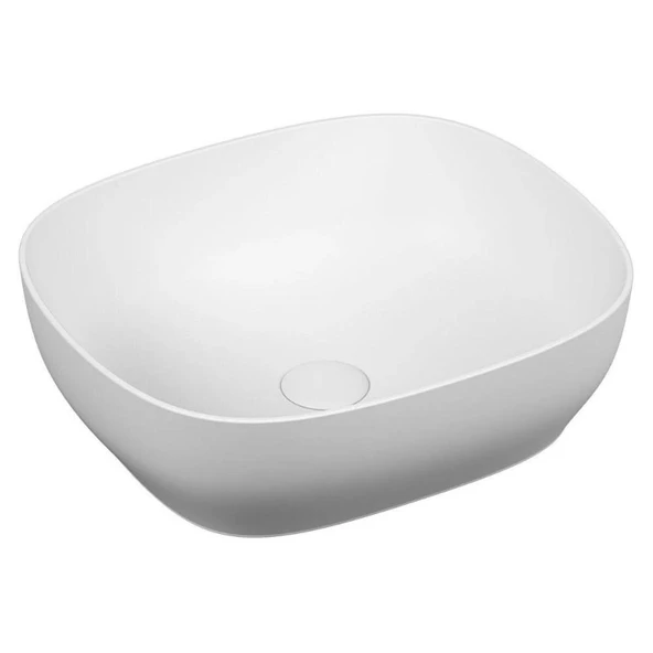 5994B401-0016 Vitra Outline Kare Çanak Lavabo, 48 cm, Mat Beyaz