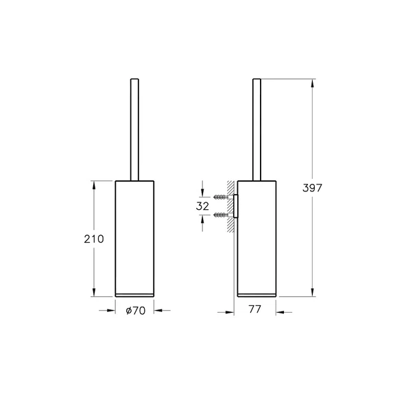 A4489436 Vitra Origin Tuvalet Fırçalığı (Duvardan), Mat Siyah - 2