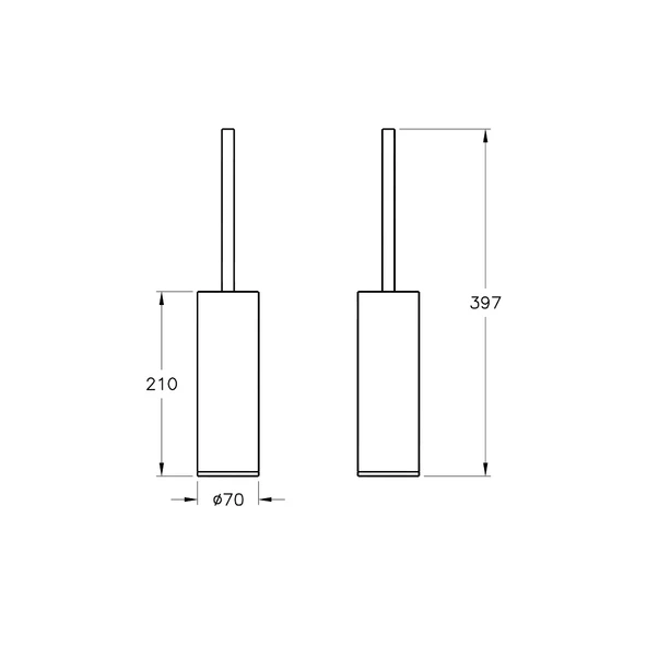 A4489336 Vitra Origin Tuvalet Fırçalığı (Yerden), Mat Siyah - 2