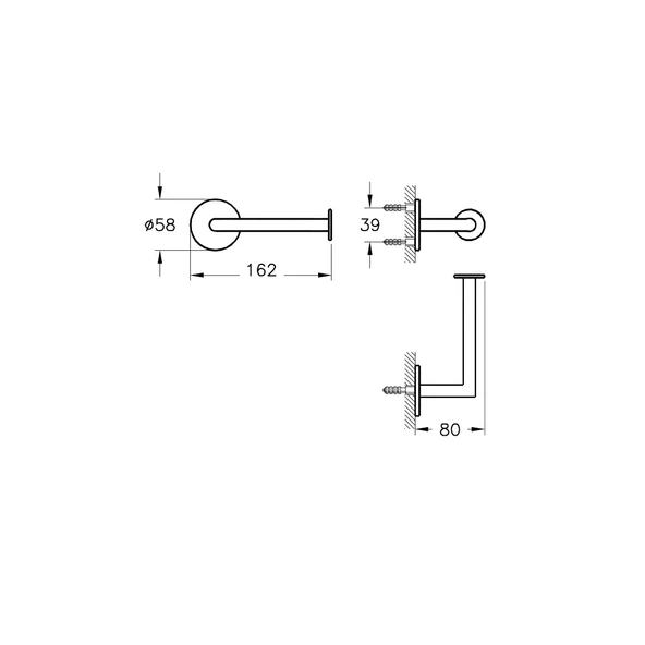 A4488736 Vitra Origin Tuvalet Kağıtlığı (Kapaksız), Mat Siyah - 2