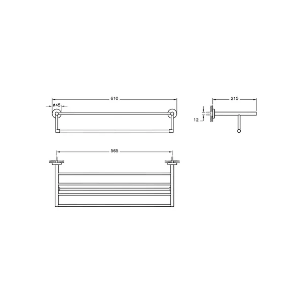 A44340 Artema Arkitekta Havlu Rafı, Krom - 2