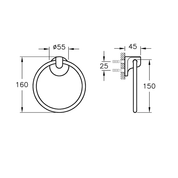 A44943 Artema Marin Halka Havluluk, Krom - 2