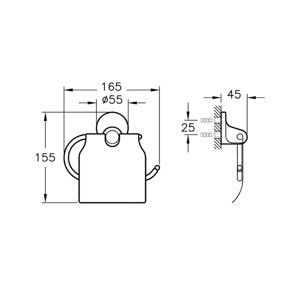 Artema Marin Kapaklı Tuvalet Kağıtlığı Krom A44945 - 2