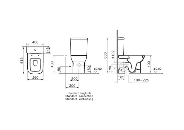 VitrA Klozet, Duvara Tam Dayalı, S20, 5512L003-0092 - Resim 5