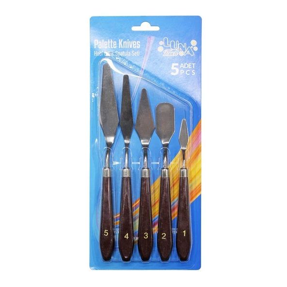 İzmir Fırça Luna Touch Hobi Metal Spatula Seti 5'Li 4100551404