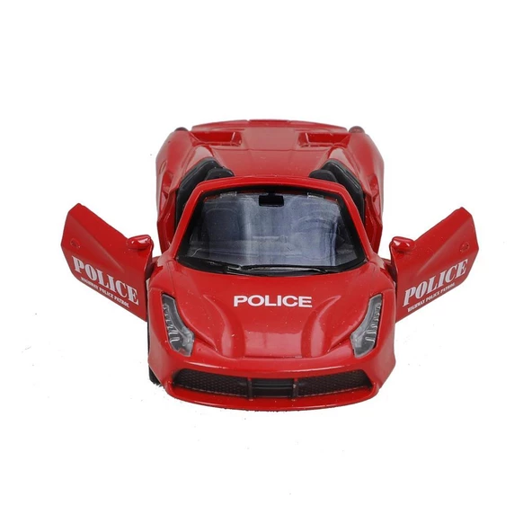 BİRLİK METAL ÇEKBIRAK IŞIKLI SPOR POLİS ARABALARI FY5038P-12D - 12