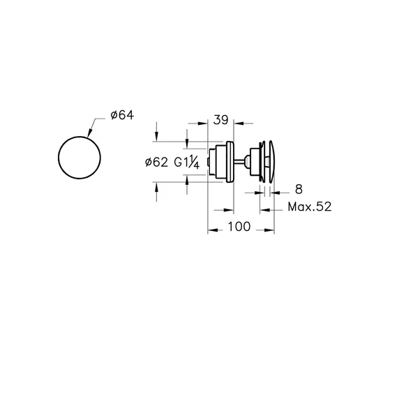 A4514823 Artema Lavabo Yuvarlak Süzgeci (Universal-Sabit), Altın - 2