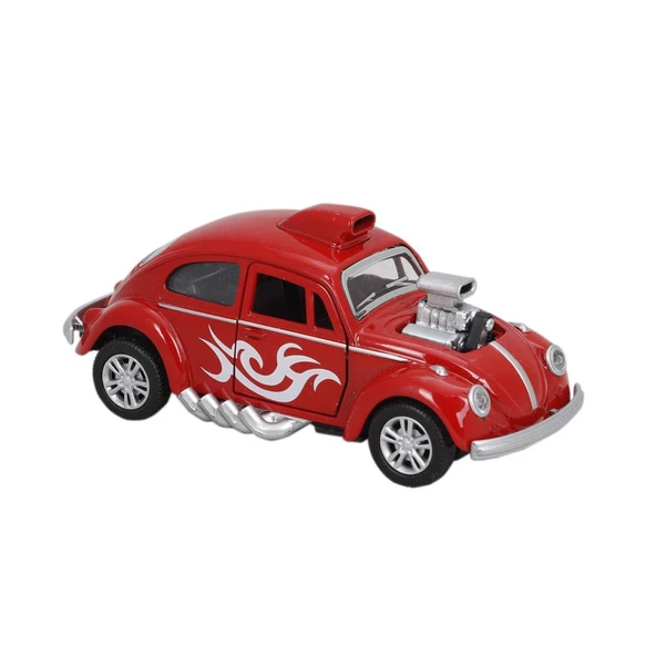 Birlik Metal Işıklı Motorlu Çekbırak Araba VW Tosbağa 1:36 - FY6757-12D - 6