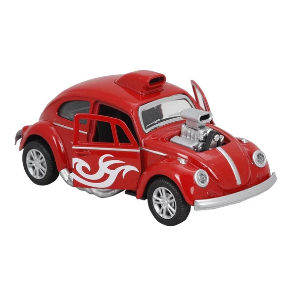 Birlik Metal Işıklı Motorlu Çekbırak Araba VW Tosbağa 1:36 - FY6757-12D - 4