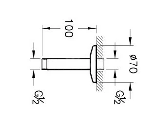 A4564934 Vitra Origin Tavandan Dirsek (Kısa), Fırçalı Nikel - 2