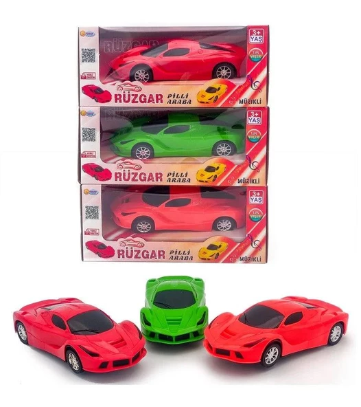 DMN2024 DUMAN RÜZGAR MÜZİKLİ PİLLİ ARABA 20 cm - 2