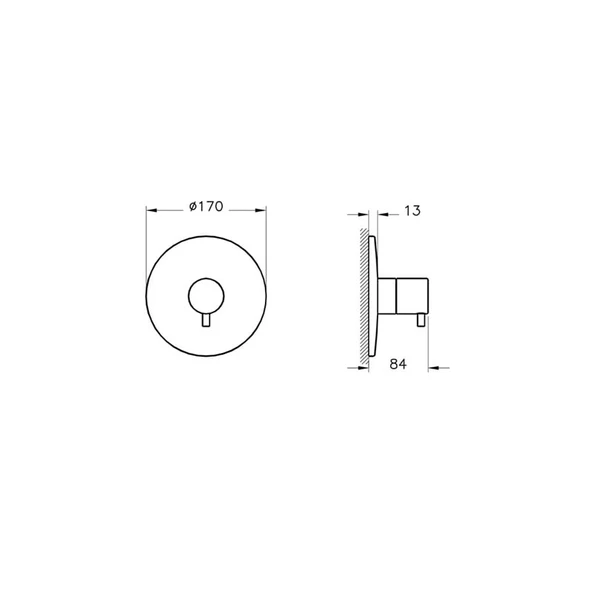 Vitra Origin Ankastre Termostatik 3 Yollu Yönlendirici (Sıva Üstü Grubu) A42673 - 2